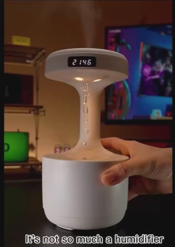 Smooth Sailing Antigravity Humidifier With Ultra-Quiet Performance, Water Drop Light Effects (Random Color)